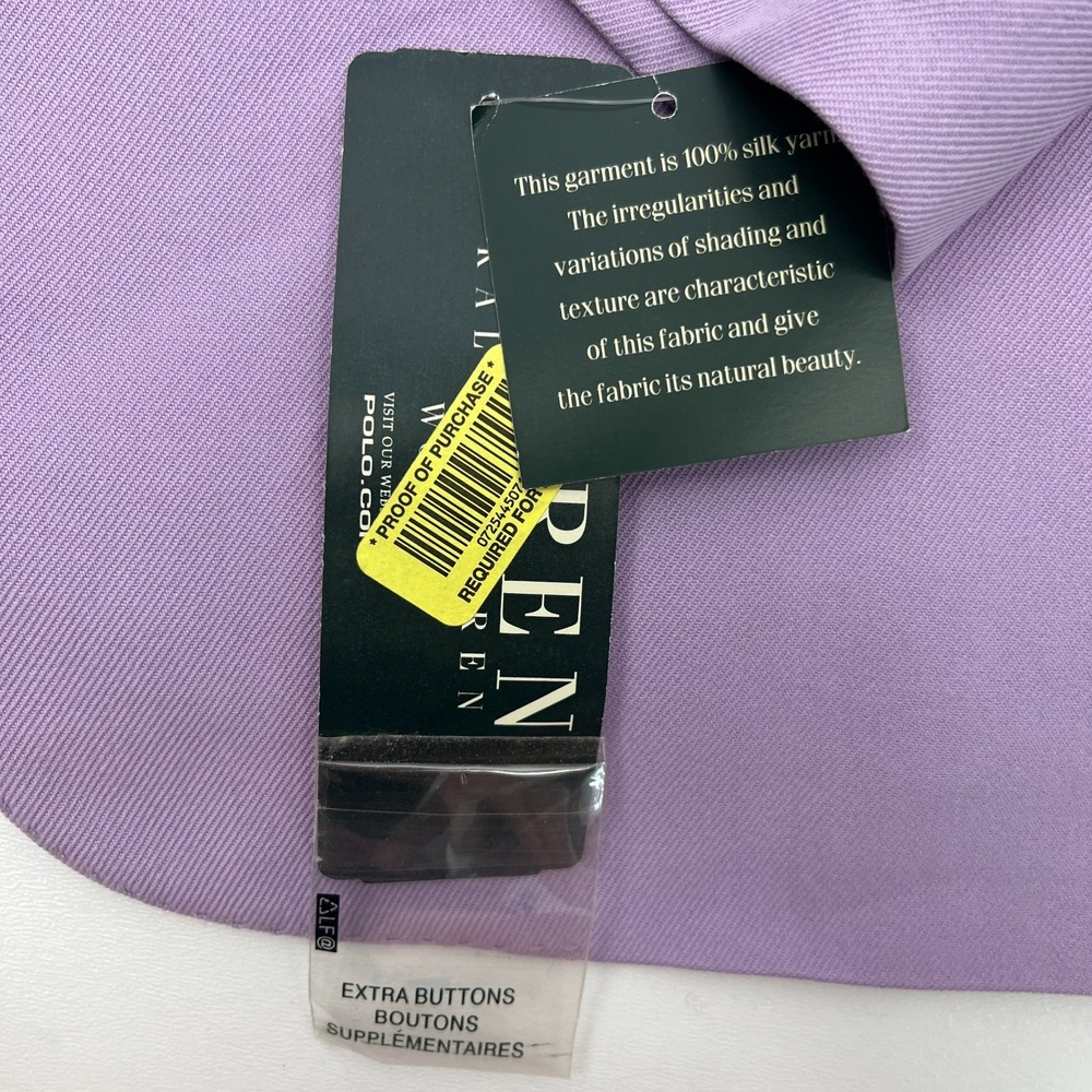 Lauren Ralph Lauren NWT Blazer Womens 20W 100% Silk Purple Jacket - Picture 7 of 15